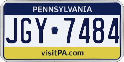 PA license plate JGY7484