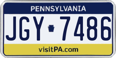 PA license plate JGY7486