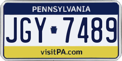 PA license plate JGY7489