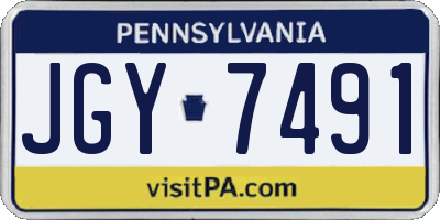 PA license plate JGY7491