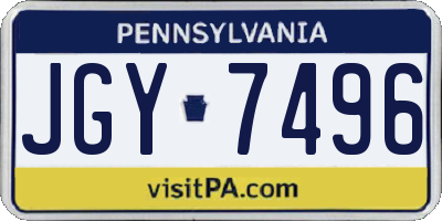 PA license plate JGY7496