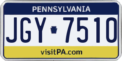 PA license plate JGY7510
