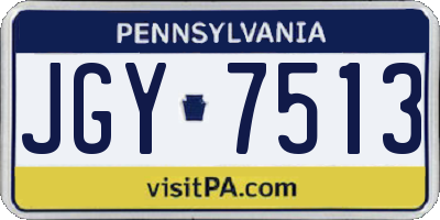 PA license plate JGY7513
