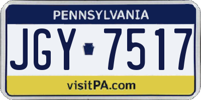 PA license plate JGY7517