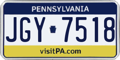 PA license plate JGY7518