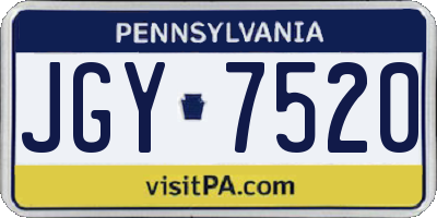 PA license plate JGY7520