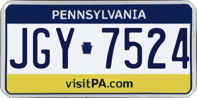 PA license plate JGY7524