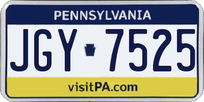 PA license plate JGY7525