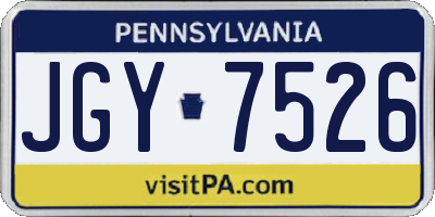 PA license plate JGY7526
