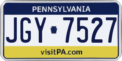PA license plate JGY7527