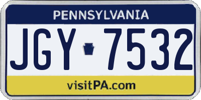 PA license plate JGY7532