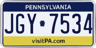 PA license plate JGY7534
