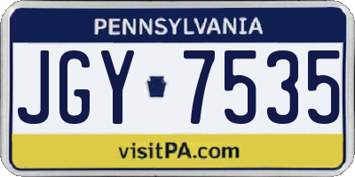 PA license plate JGY7535