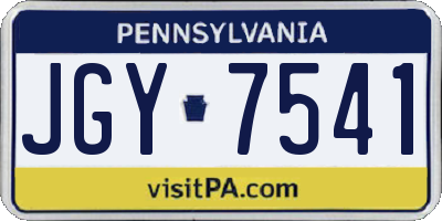 PA license plate JGY7541