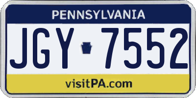 PA license plate JGY7552
