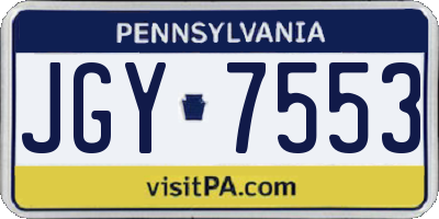 PA license plate JGY7553
