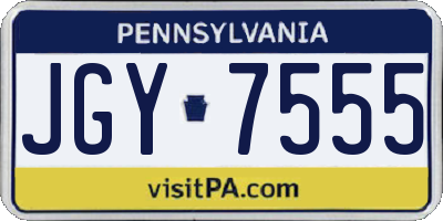 PA license plate JGY7555