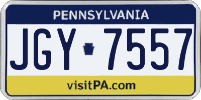 PA license plate JGY7557