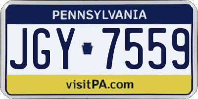 PA license plate JGY7559