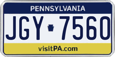 PA license plate JGY7560