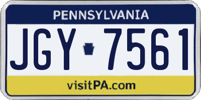 PA license plate JGY7561