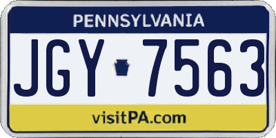 PA license plate JGY7563