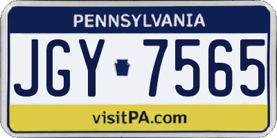 PA license plate JGY7565