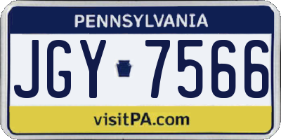 PA license plate JGY7566