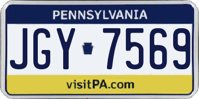 PA license plate JGY7569