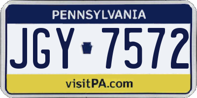 PA license plate JGY7572