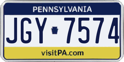 PA license plate JGY7574