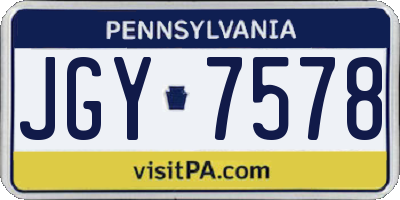PA license plate JGY7578