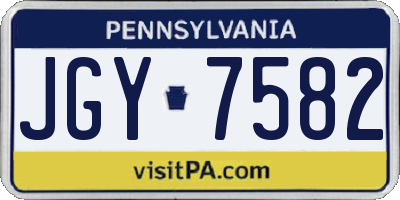 PA license plate JGY7582