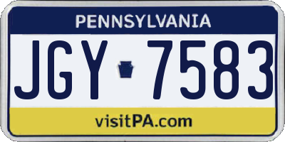 PA license plate JGY7583