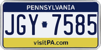 PA license plate JGY7585