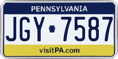 PA license plate JGY7587