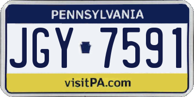 PA license plate JGY7591
