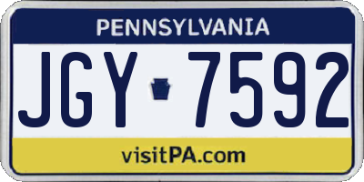 PA license plate JGY7592