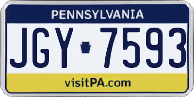 PA license plate JGY7593