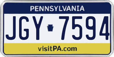 PA license plate JGY7594