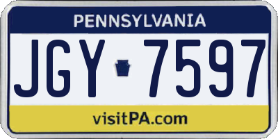 PA license plate JGY7597