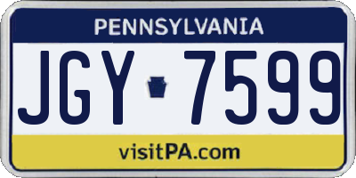 PA license plate JGY7599