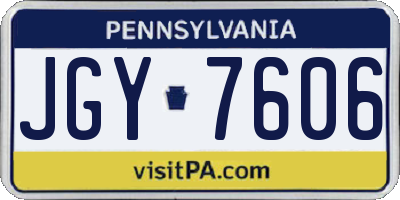 PA license plate JGY7606
