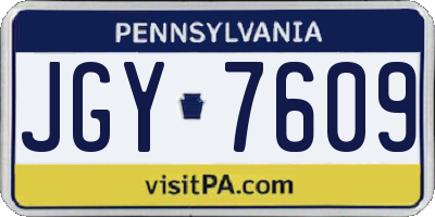 PA license plate JGY7609