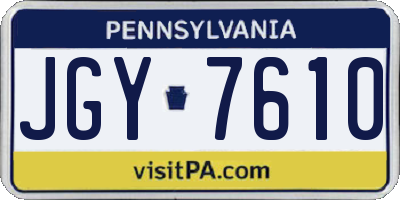 PA license plate JGY7610