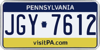 PA license plate JGY7612
