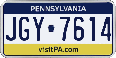 PA license plate JGY7614