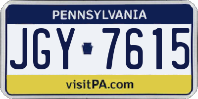 PA license plate JGY7615