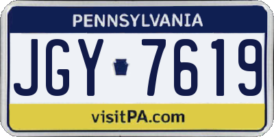 PA license plate JGY7619