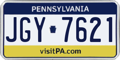PA license plate JGY7621